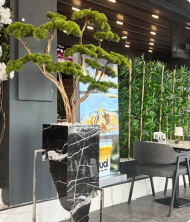 Burjuva Premium Mermer Saksılı Yapay Ağaç – Bonsai Dekoratif Bitki 180 cm - Görsel 2
