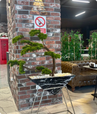 Simya Premium Mermer Saksılı Yapay Ağaç – Bonsai Dekoratif Bitki 160 cm - Görsel 3